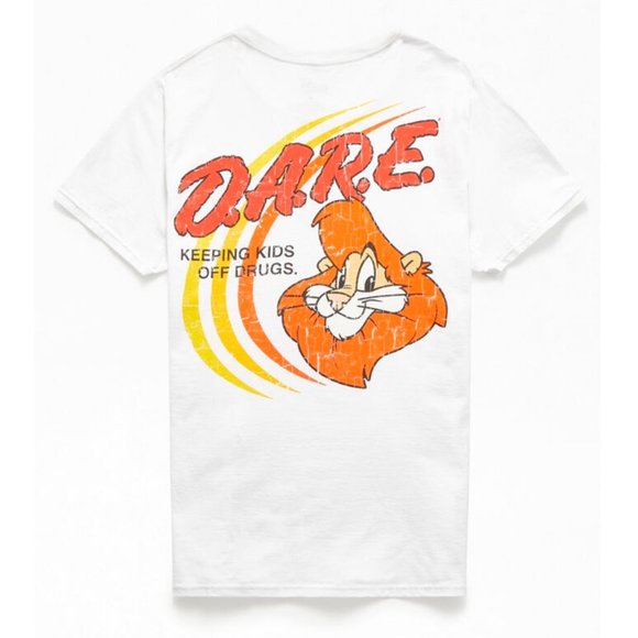 D.A.R.E. Tiger Vintage Print White T-Shirt Tee - Picture 9 of 9